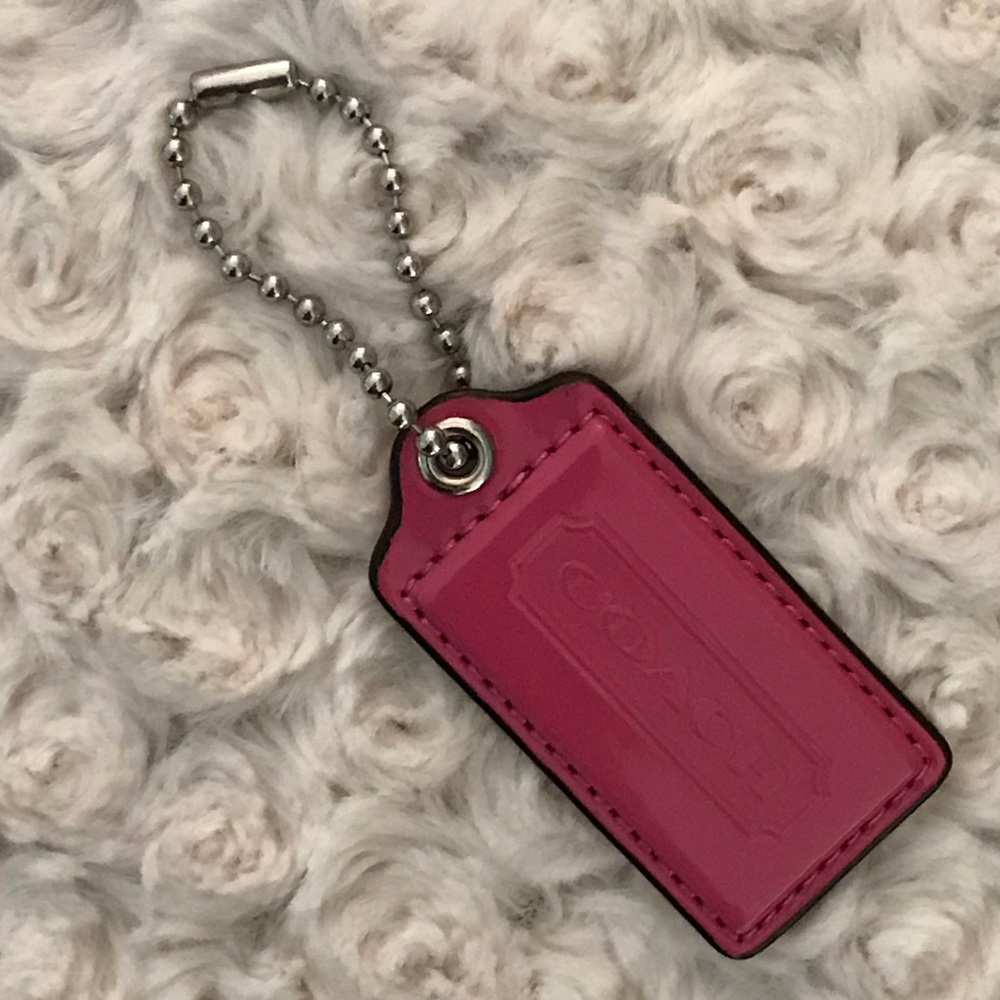 Coach leather key chain Hang Tag